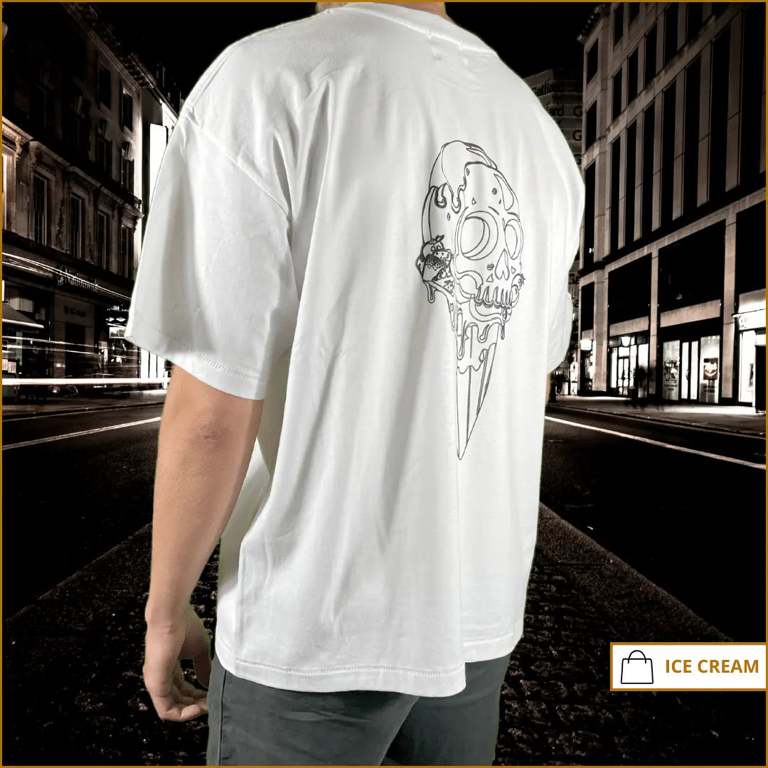 ICE CREAM - OVERSIZED BOXY FIT WHITE T-SHIRT