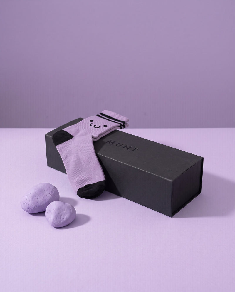 Saturday — Violet. The Violet pair on the closed case.