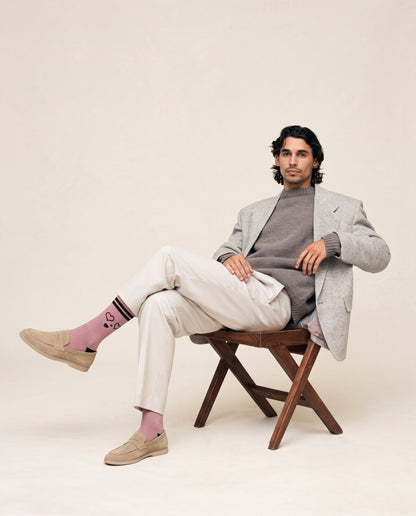 Worn: the Peach pair with a grey blazer and suede loafers.