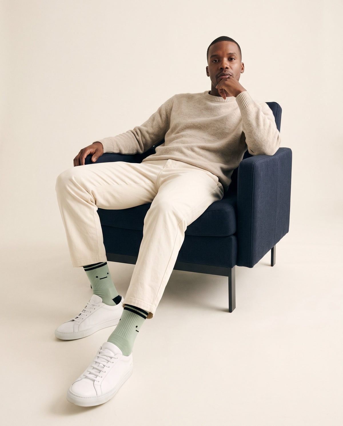 Worn: the Flower pair with cream trousers and white sneakers.